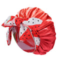 Kids Satin Sleep Bonnet With Bow Tie Adjustable Hair Care Night Cap