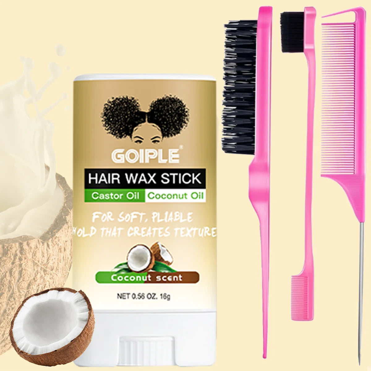 Goiple Hair Wax Stick and Edge Control Styling Kit for Frizz - 19