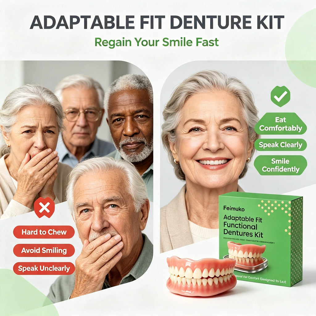Snap-On Silicone Cosmetic Dentures for Instant Realistic Smile