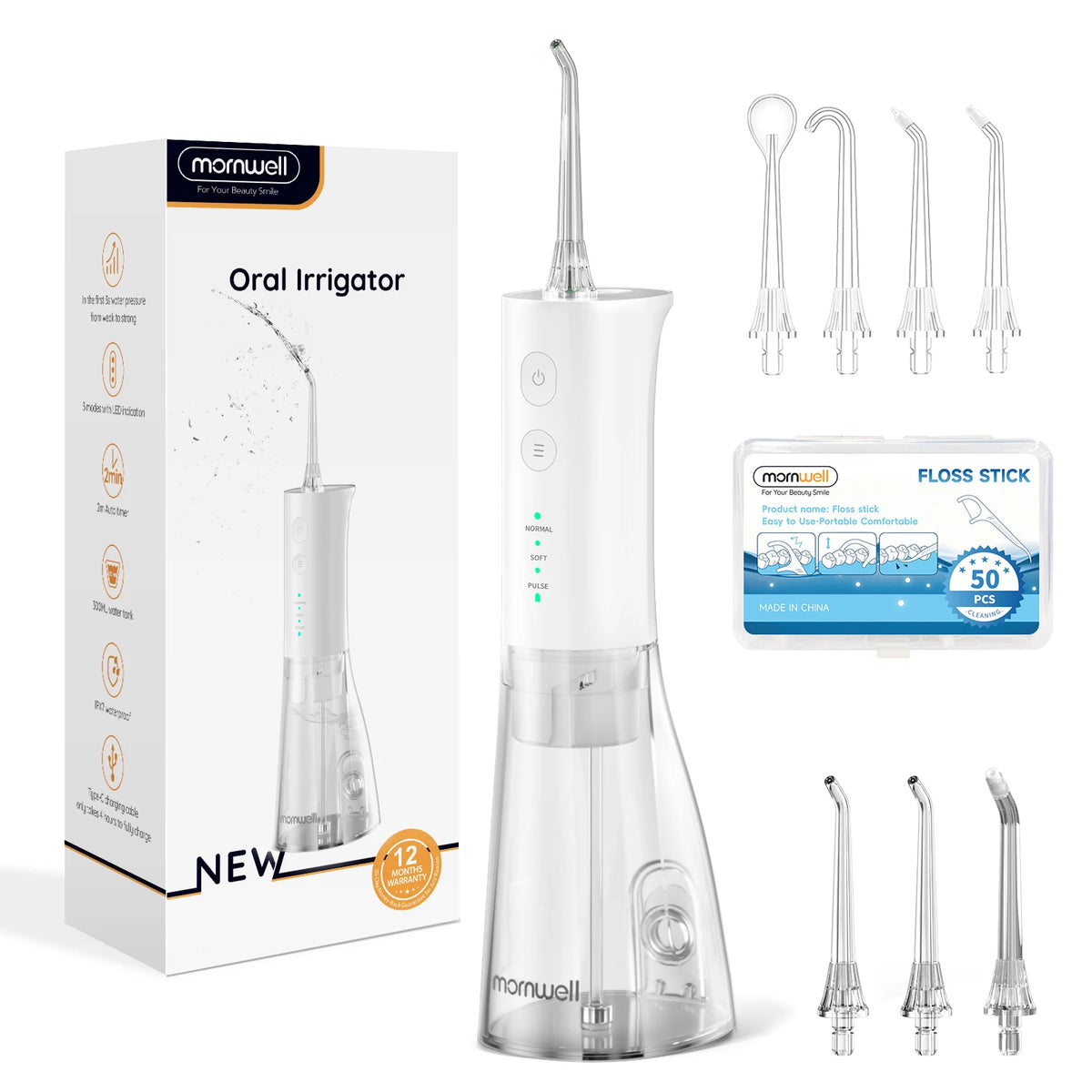 Portable Cordless Water Flosser for Teeth Cleaning