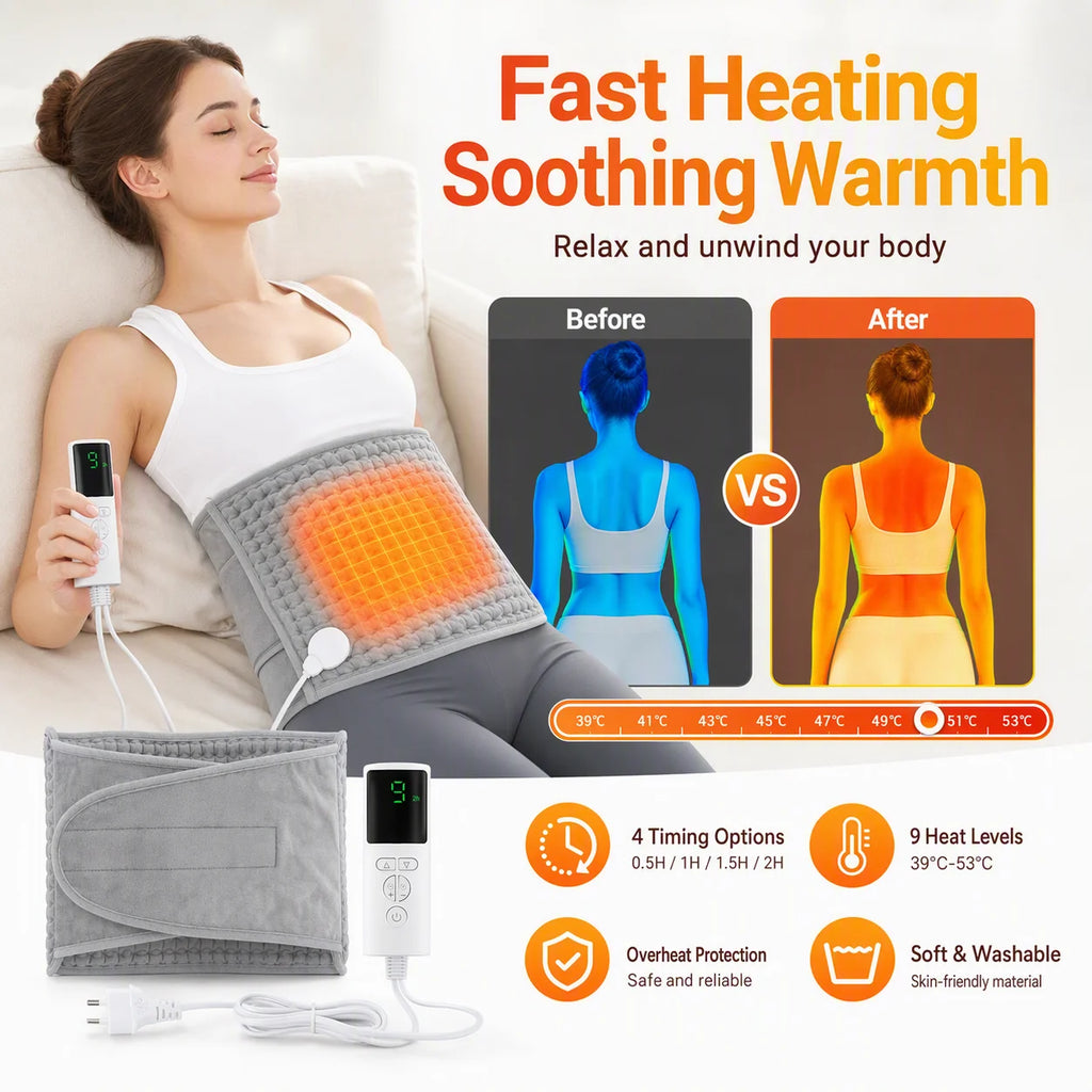Electric Heated Waist Belt for Back and Abdomen Relief