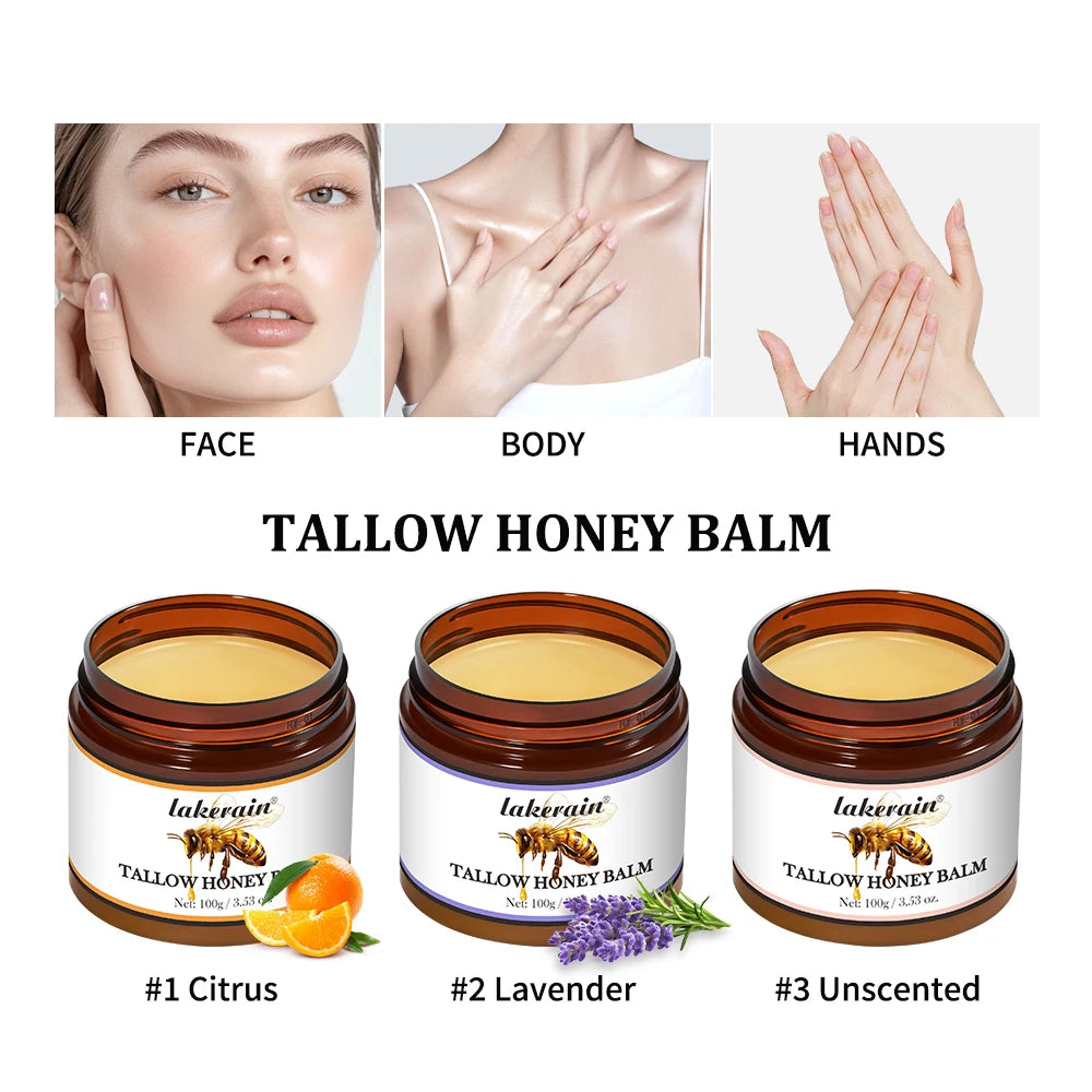 Whipped Beef Tallow and Honey Moisturizing Face and Body Balm