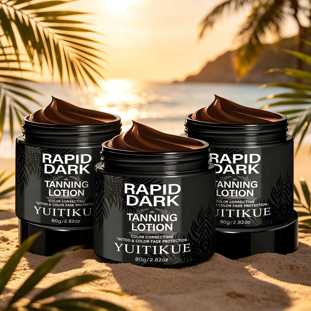 YUITIKUE Rapid Dark Tanning Lotion Bronzer and Tattoo Color Protector
