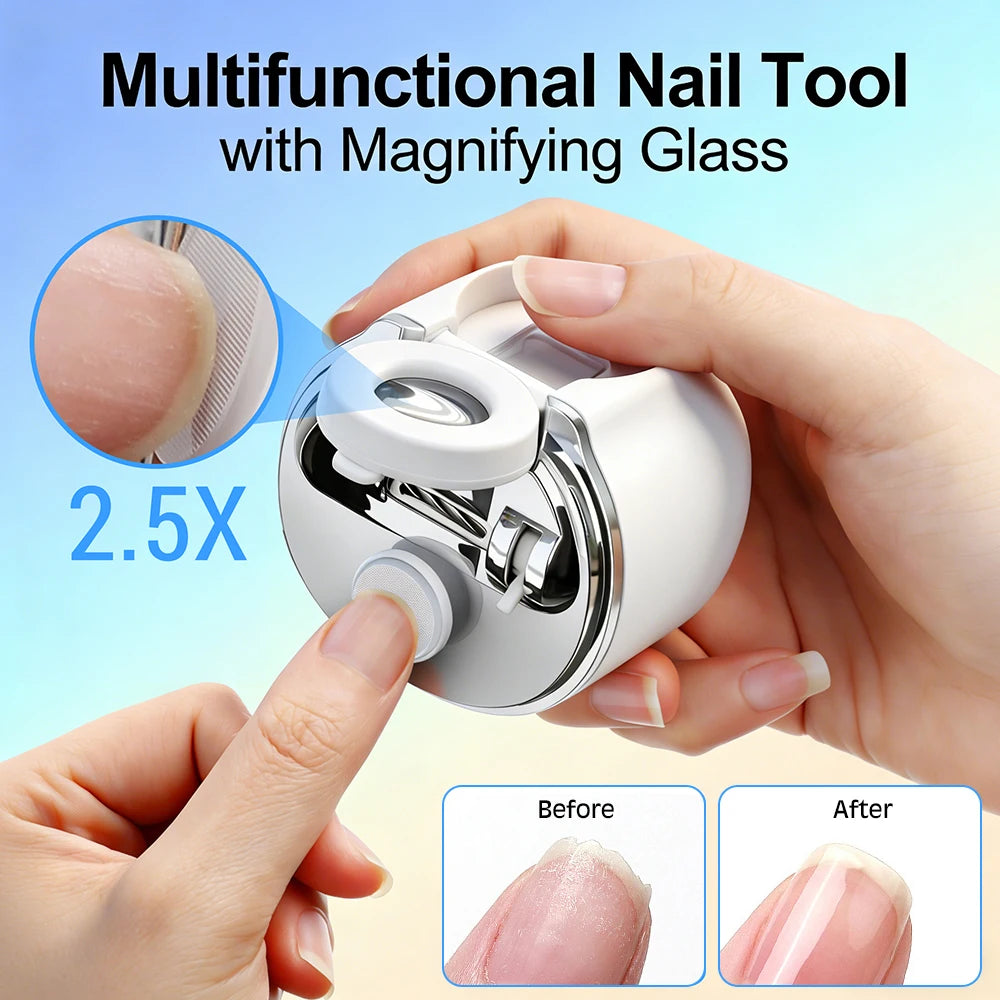 Electric Nail Clipper with LED Magnifier for Seniors and Kids - 2