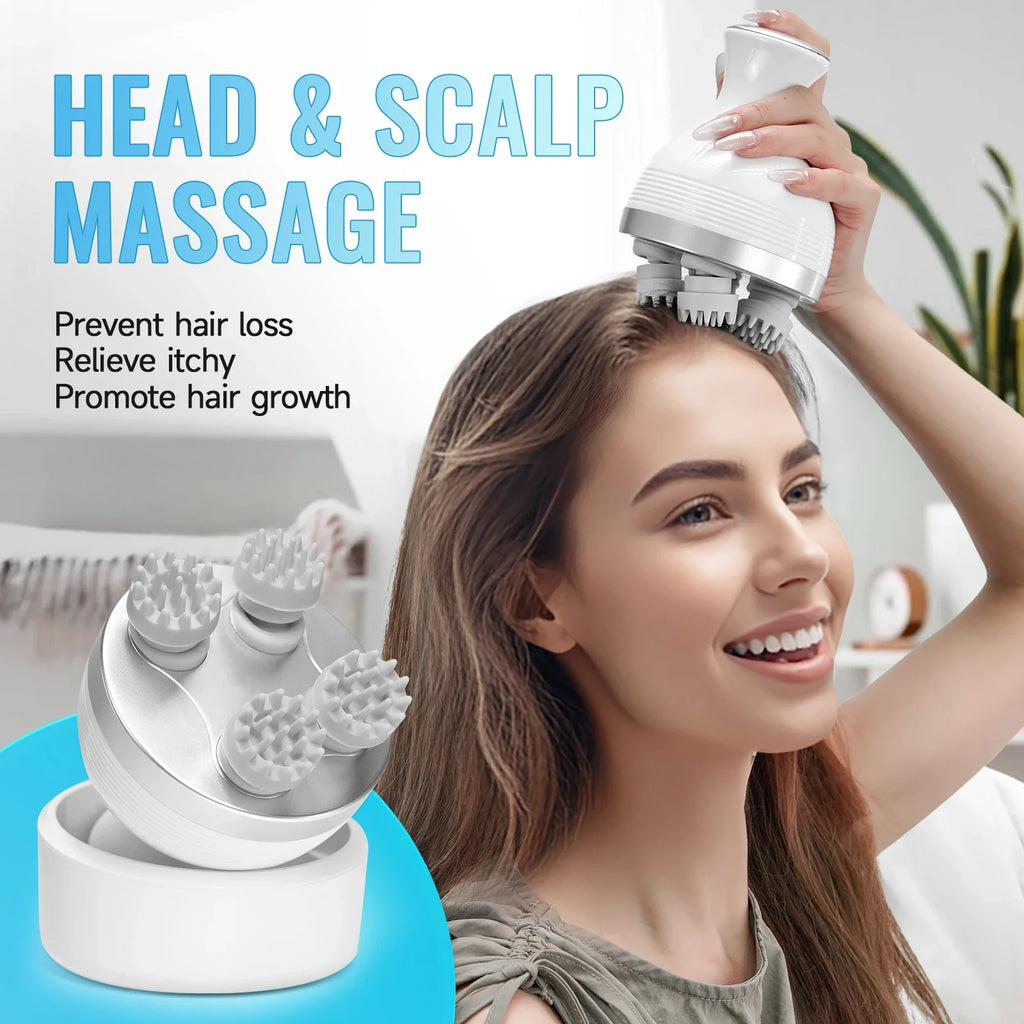 Electric Waterproof Scalp and Body Massager for Stress Relief