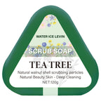 Tea Tree Walnut Shell Exfoliating Scrub Soap for Deep Skin Cleansing