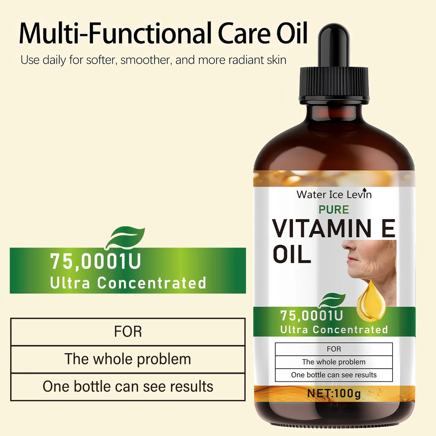 Pure Vitamin E Face Oil Moisturizing Skin Care Serum 100ml - 6