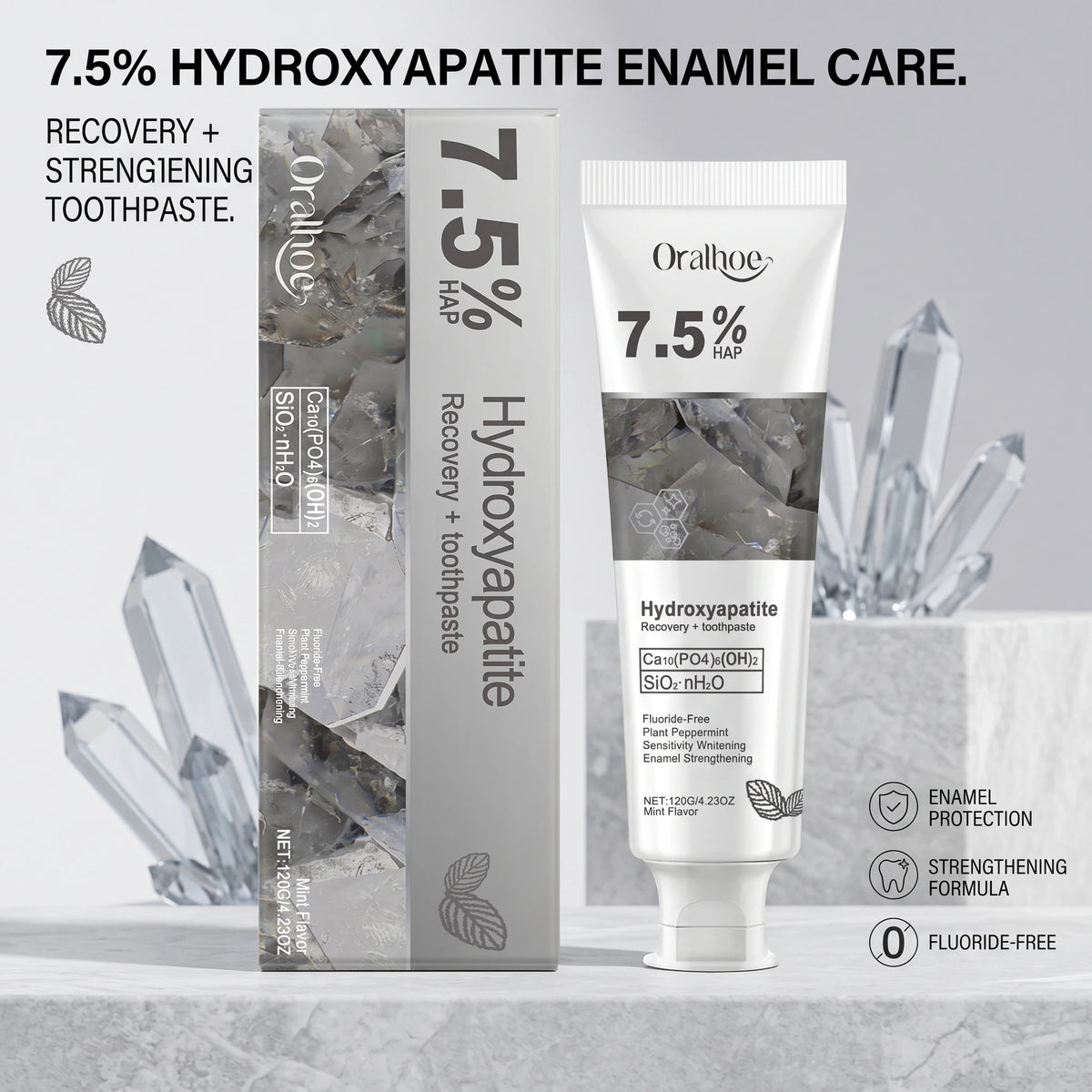 Hydroxyapatite Enamel Repair and Whitening Toothpaste