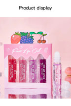 4 Piece Fruit Lip Oil Set Moisturizing Gloss for Dry Lips