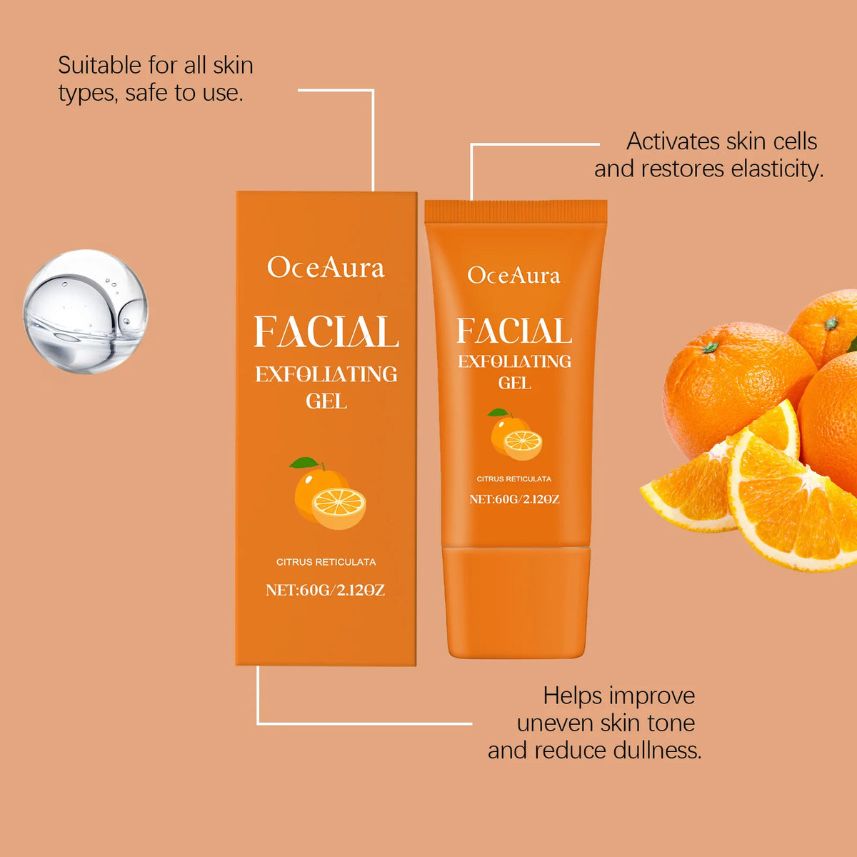 Brightening Orange Facial Exfoliating Gel