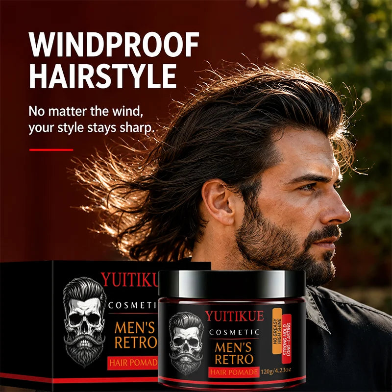 YUITIKUE Retro Men Hair Pomade Strong Hold Styling Wax