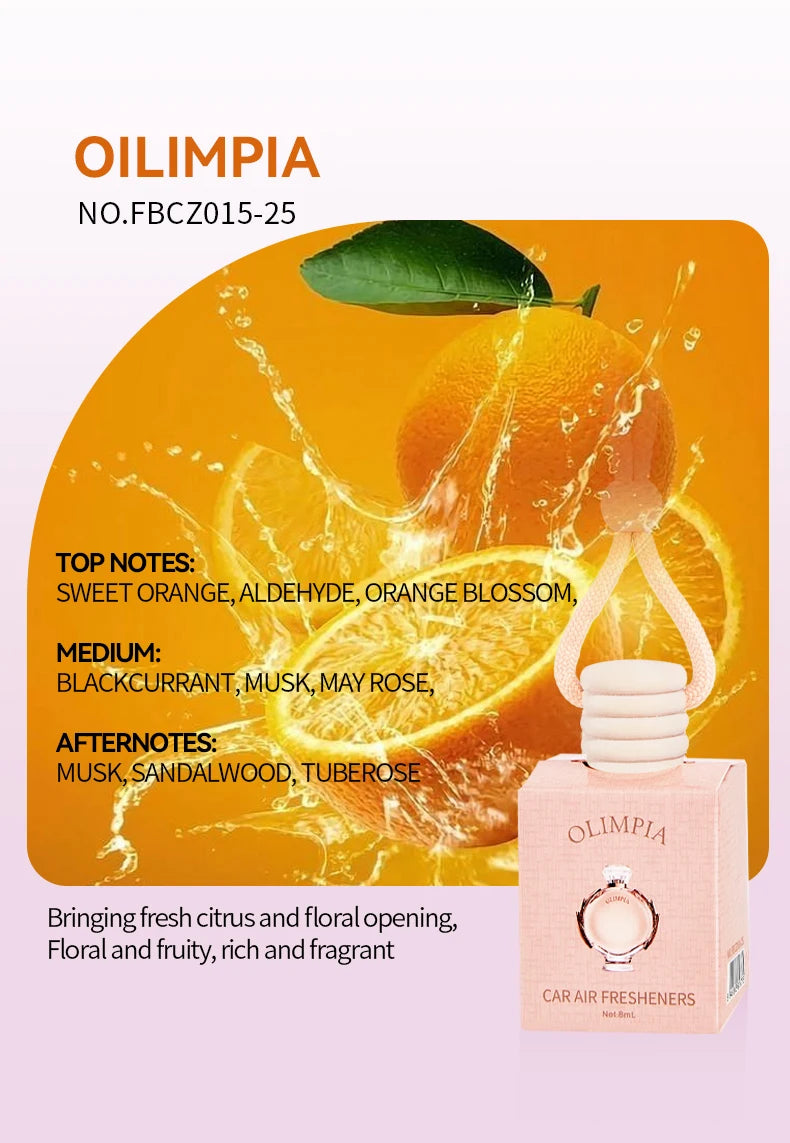 Pink Car Air Freshener Hanging Perfume Diffuser Set 4 Pack
