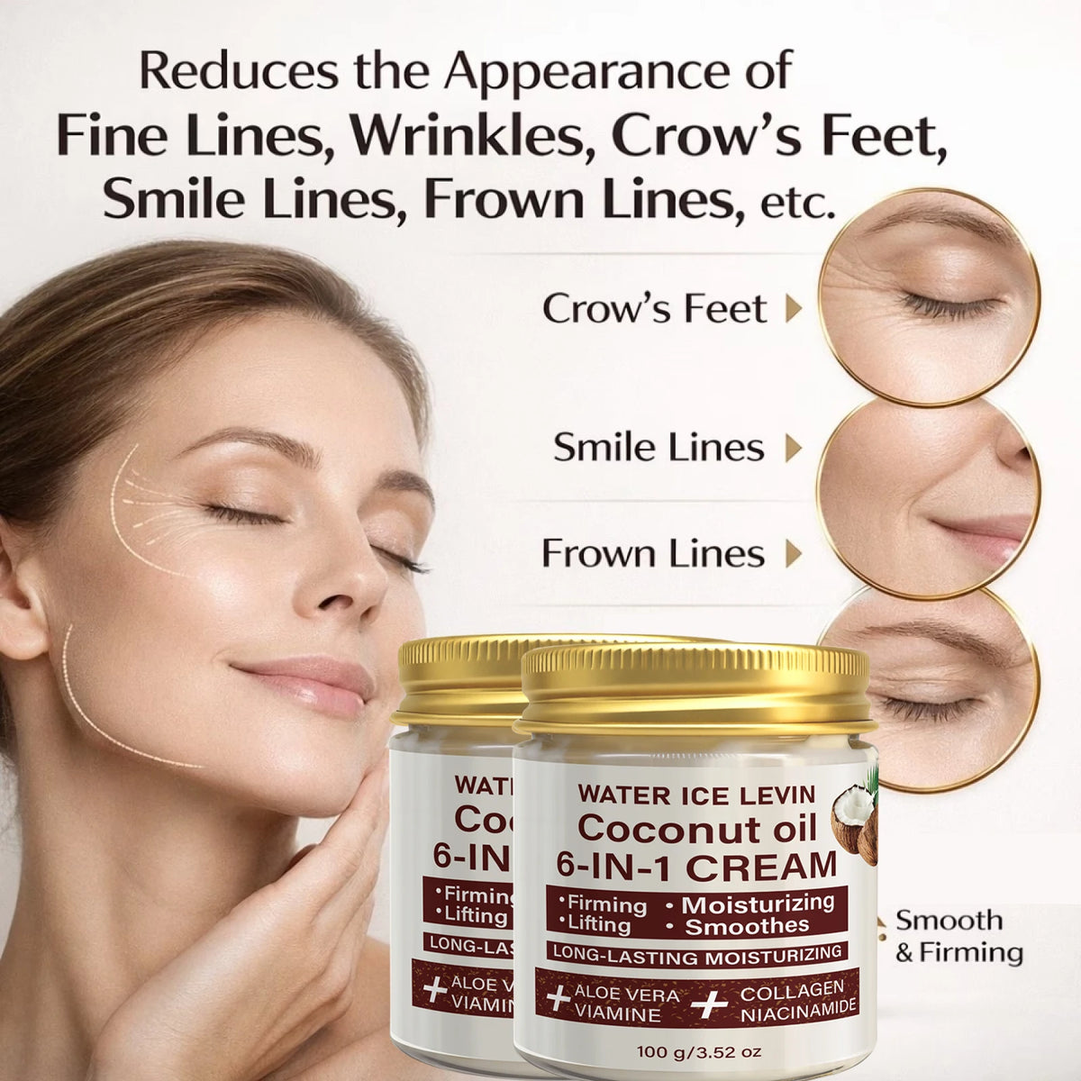 Coconut Oil 6-in-1 Face Cream Moisturizing and Firming Skin Care