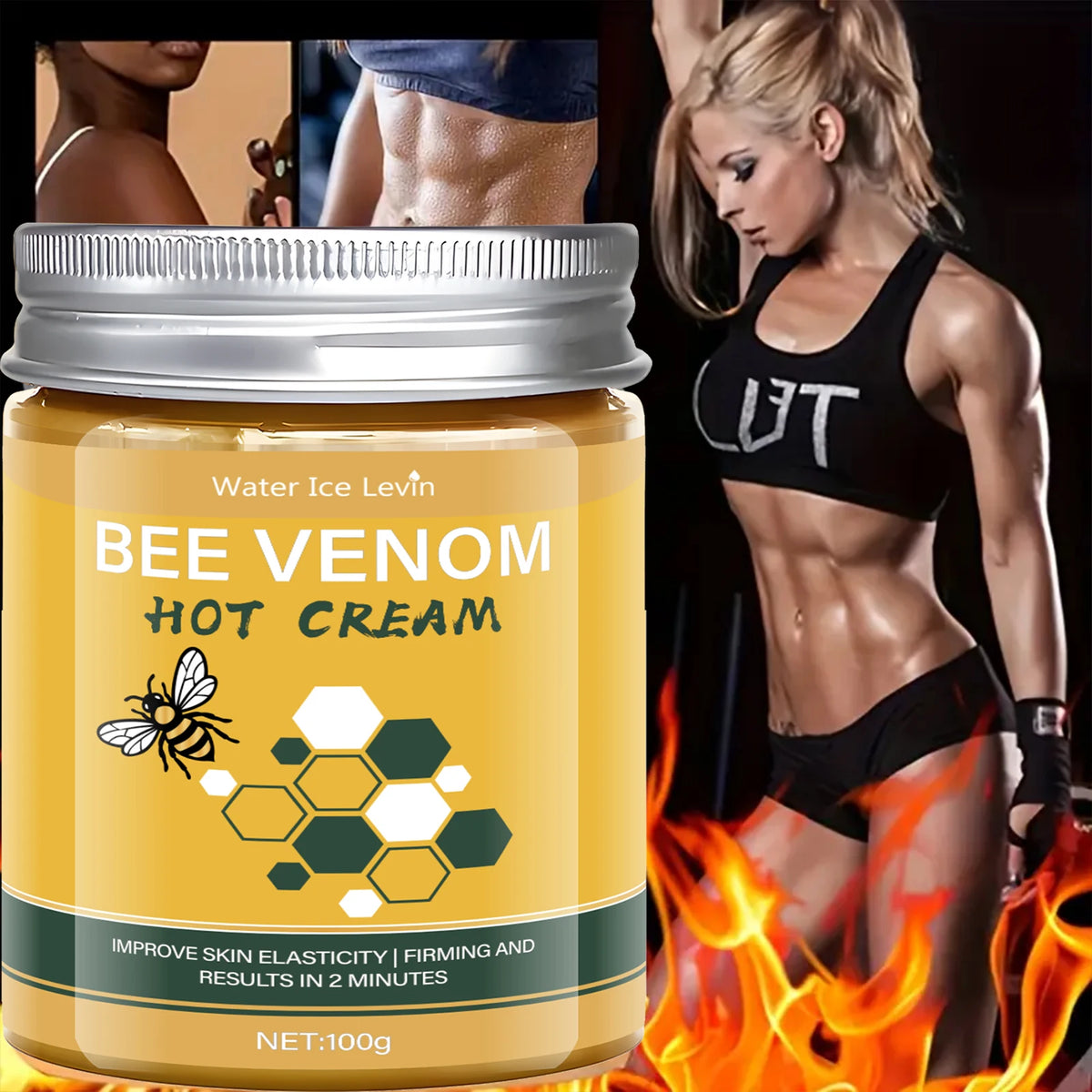 Bee Venom Hot Cream Firming Body Lotion Anti Aging Skin Tightening 300g