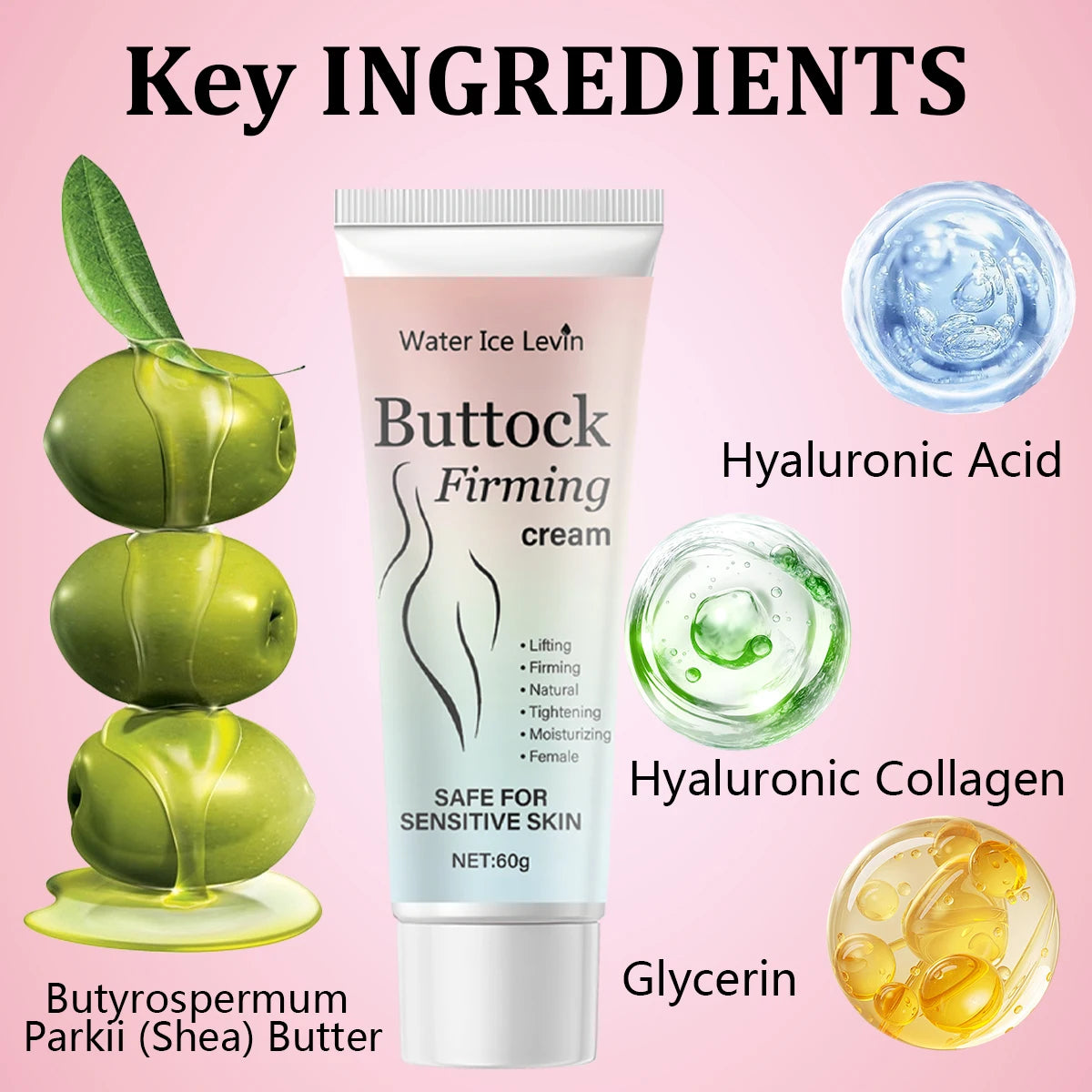 Shea Butter Buttock Firming Cream - Body Moisturizing & Lifting Treatment