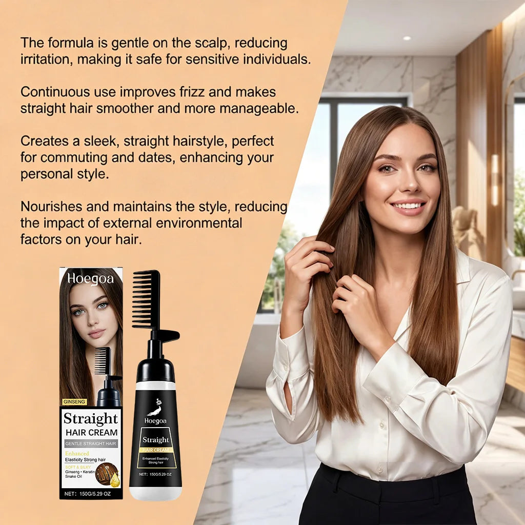 One-Step Hair Straightening Cream with Built-In Comb - 11