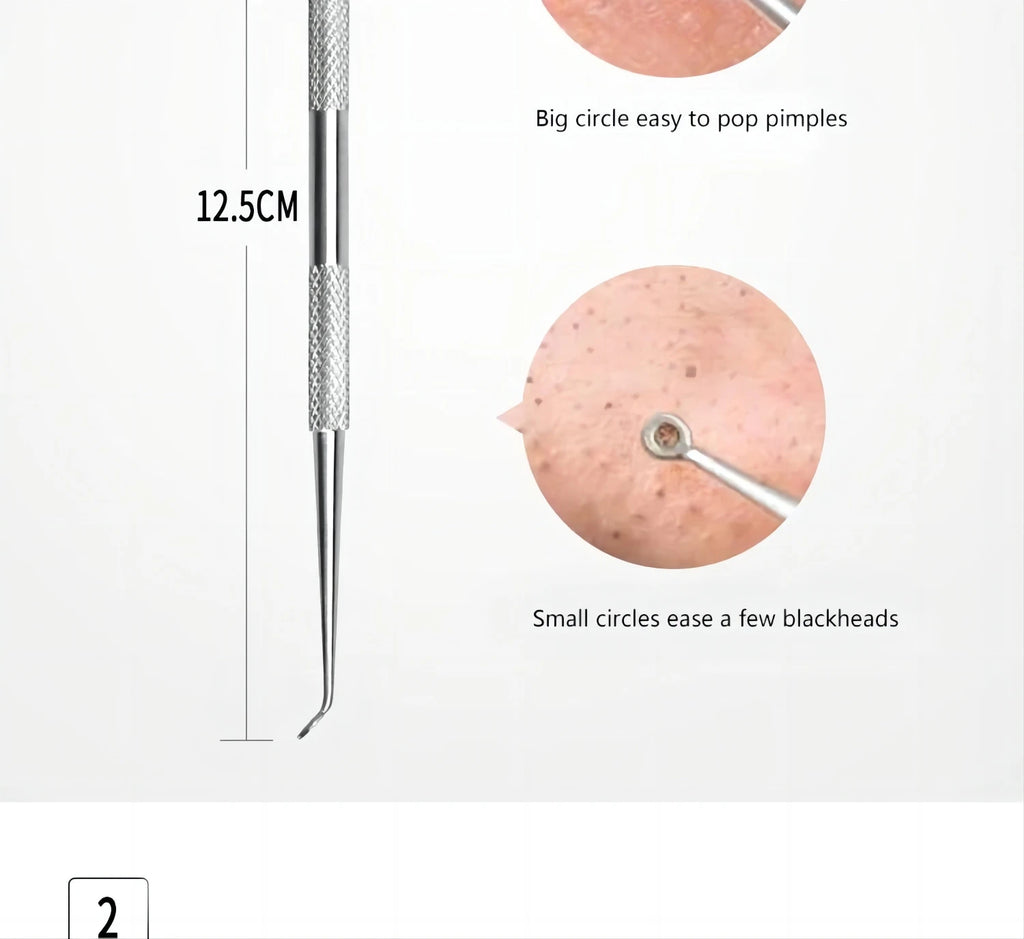 Professional Stainless Steel Blackhead and Pimple Extractor Tool Kit