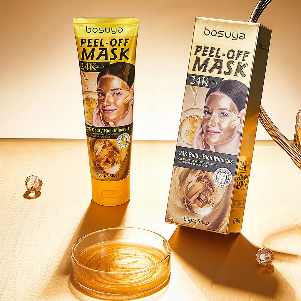 Bosuya 24K Gold Peel Off Facial Mask Deep Pore Cleansing Skin Treatment
