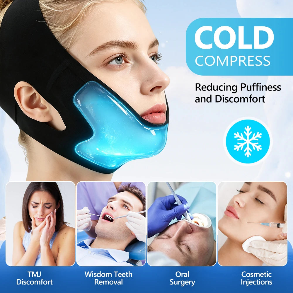 Hot and Cold Facial Compression Wrap for Chin and Jaw