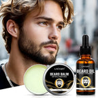 LOCKMIO Beard Growth Oil Balm and Brush Grooming Kit for Men