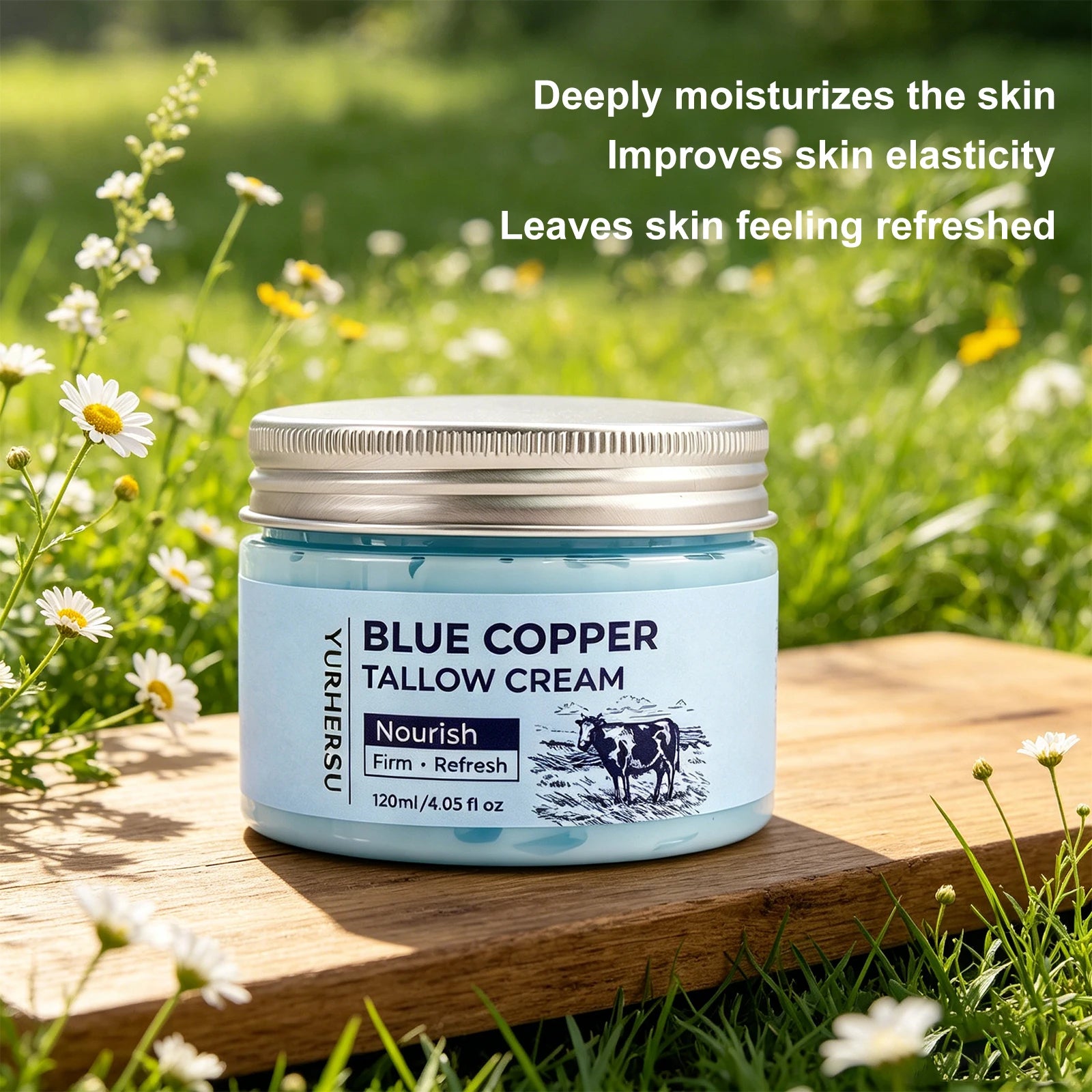 YURHERSU Blue Copper Tallow Cream GHK-Cu Firming Face Moisturizer 120ml - 5