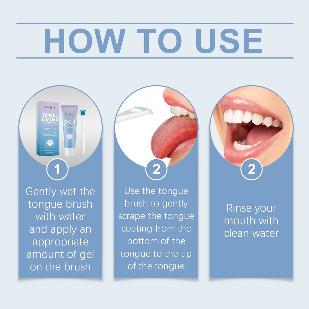 Tongue Cleaning Gel and Brush Kit for Fresh Breath