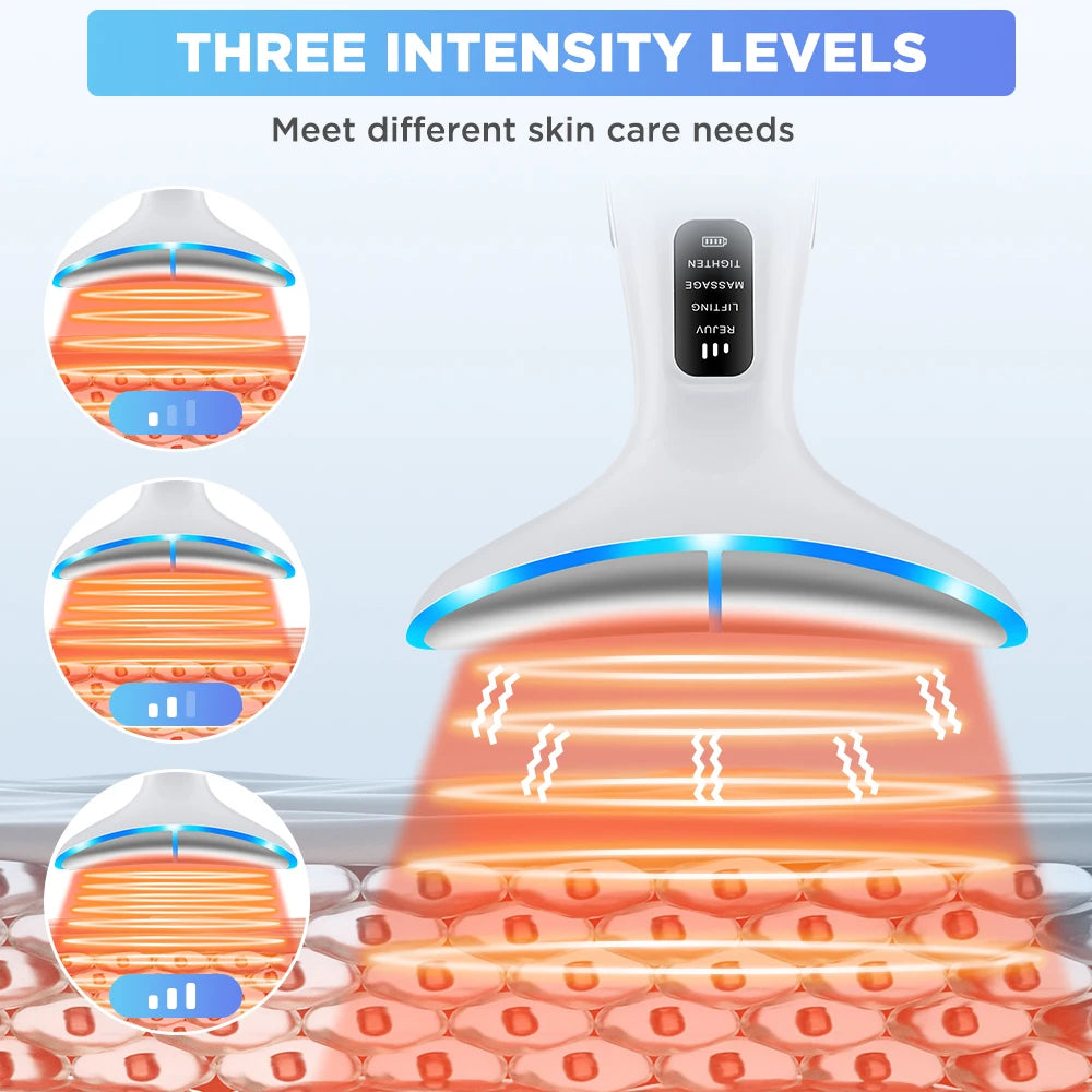 LED Facial and Neck Skin Tightening Massage Device