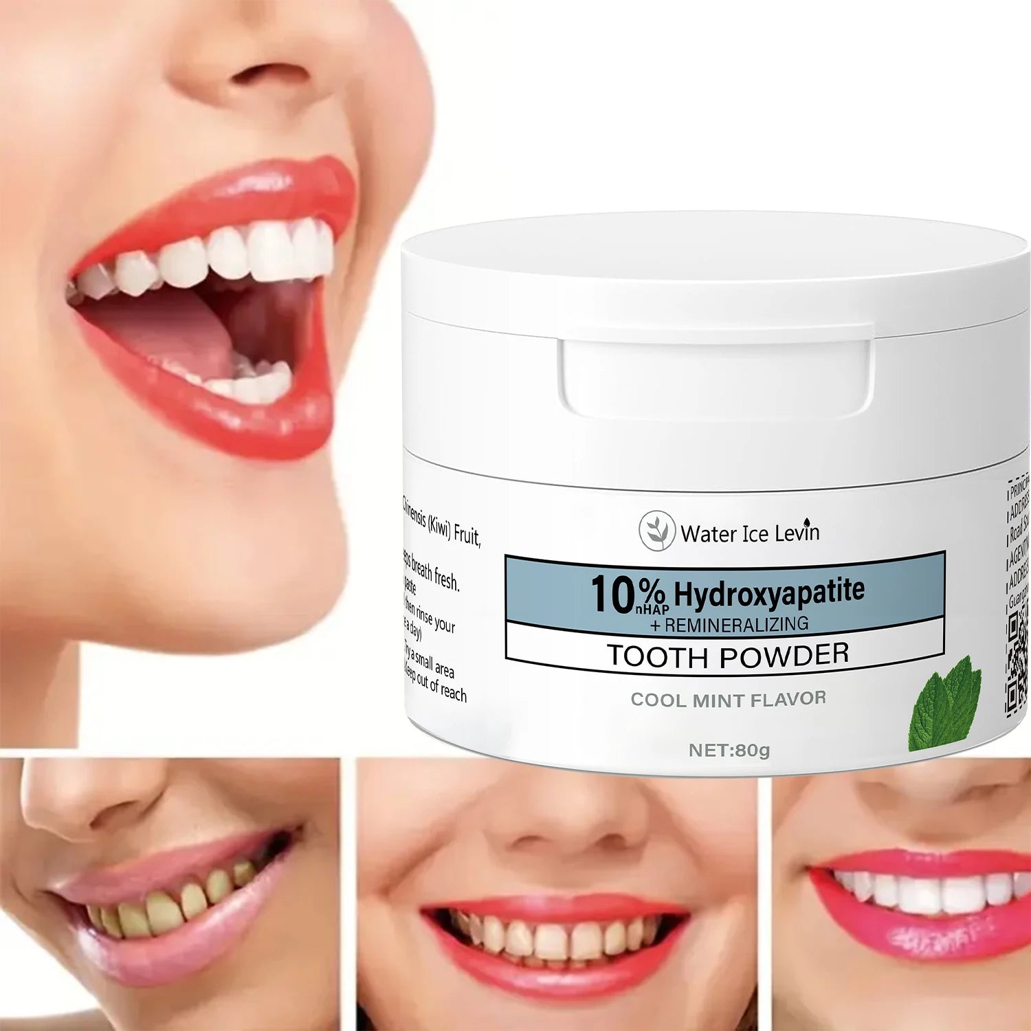 10% Hydroxyapatite Tooth Powder Remineralizing Teeth Whitening Polish - 3