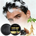 3 in 1 Black Hair Dye Shampoo and Soap for Gray Hair Coverage