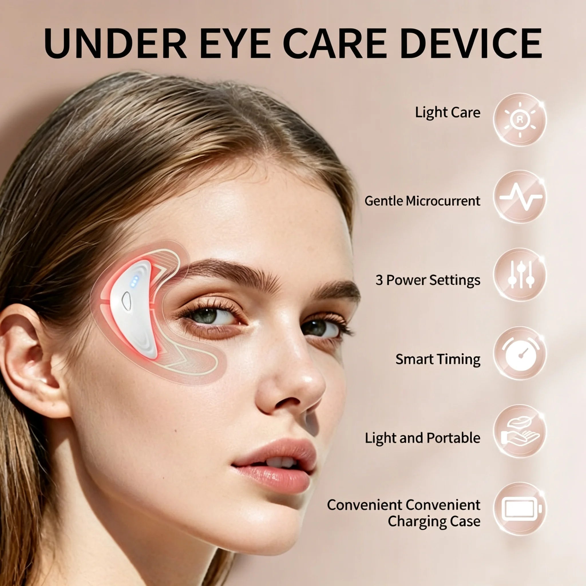 Red Light Microcurrent Eye Massager for Dark Circles - 3