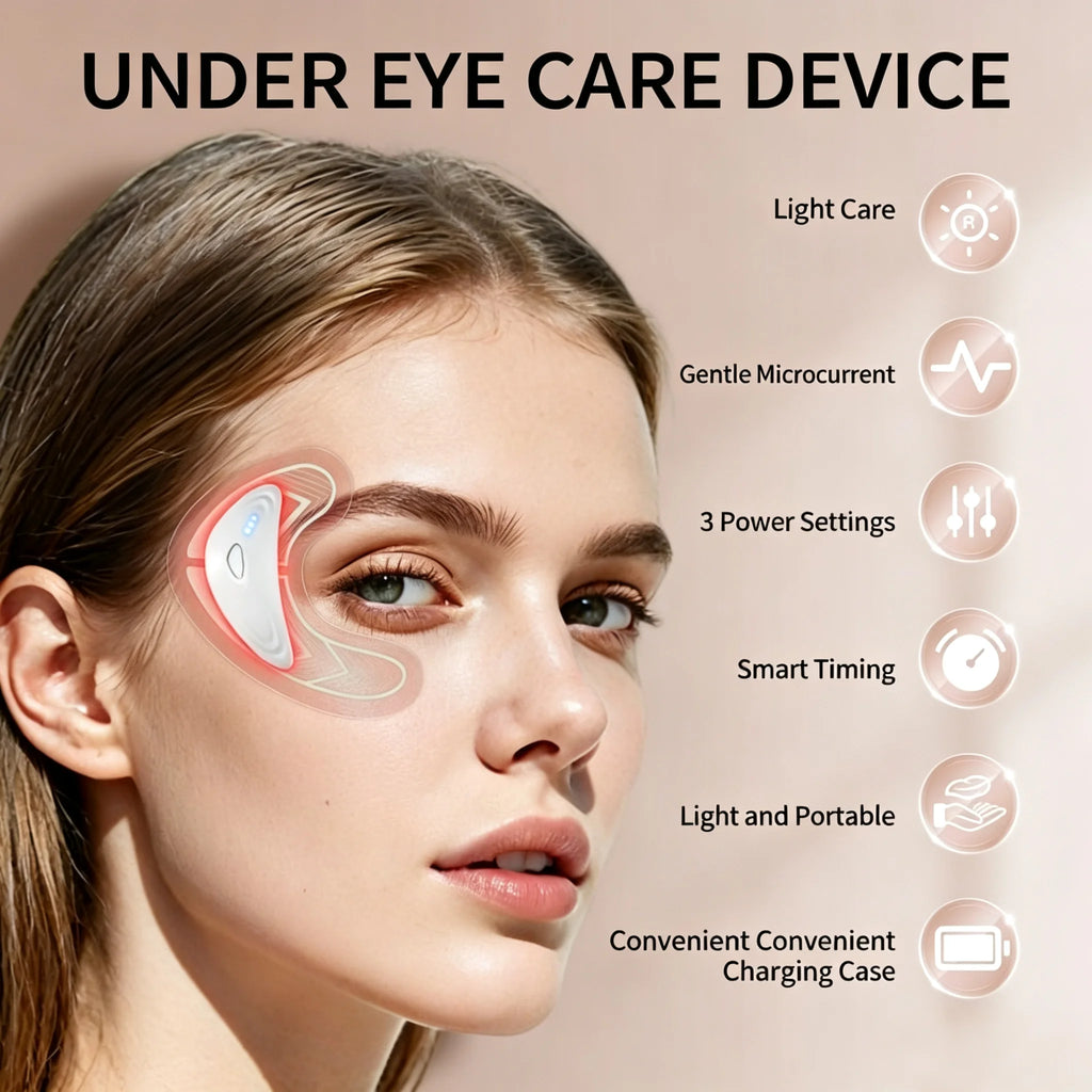 Red Light Microcurrent Eye Massager for Dark Circles