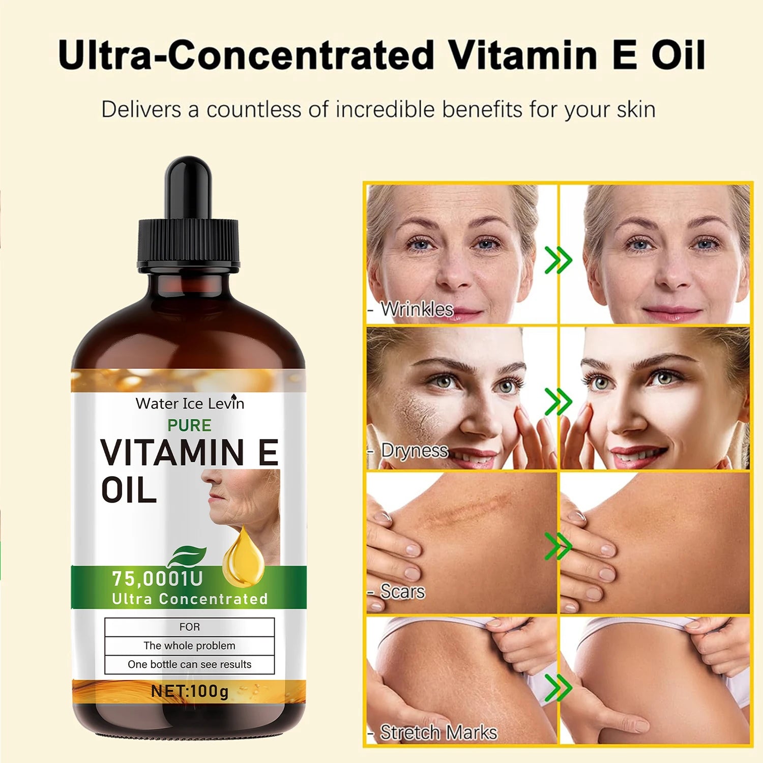 Natural Vitamin E Oil Moisturizing Skin Care Serum for Face and Body - 5
