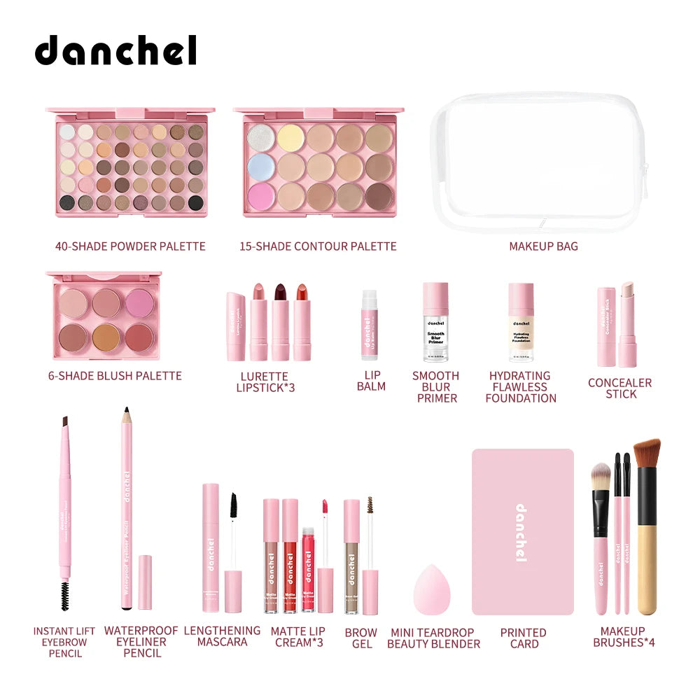 Complete Professional Makeup Kit with Brushes - 6