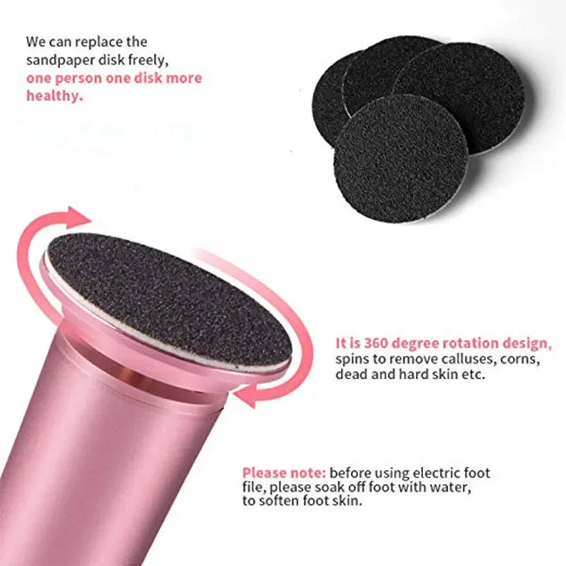 Electric Foot File Callus Remover Dead Skin Grinder Pedicure Tool