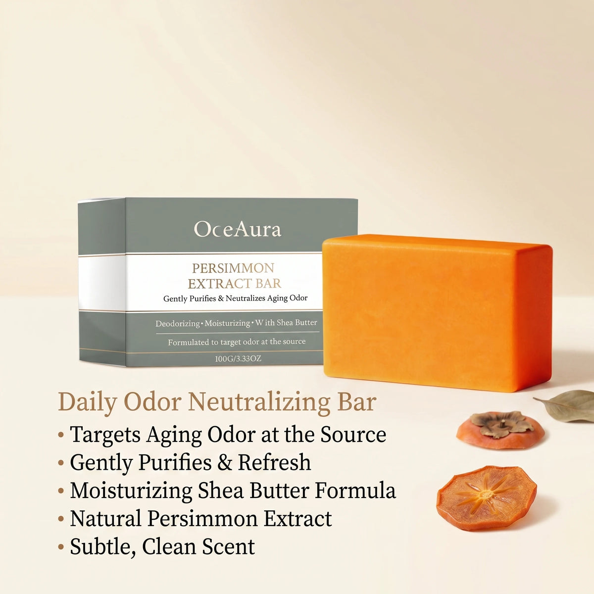Persimmon Extract Deodorizing Body Soap for Aging Odor