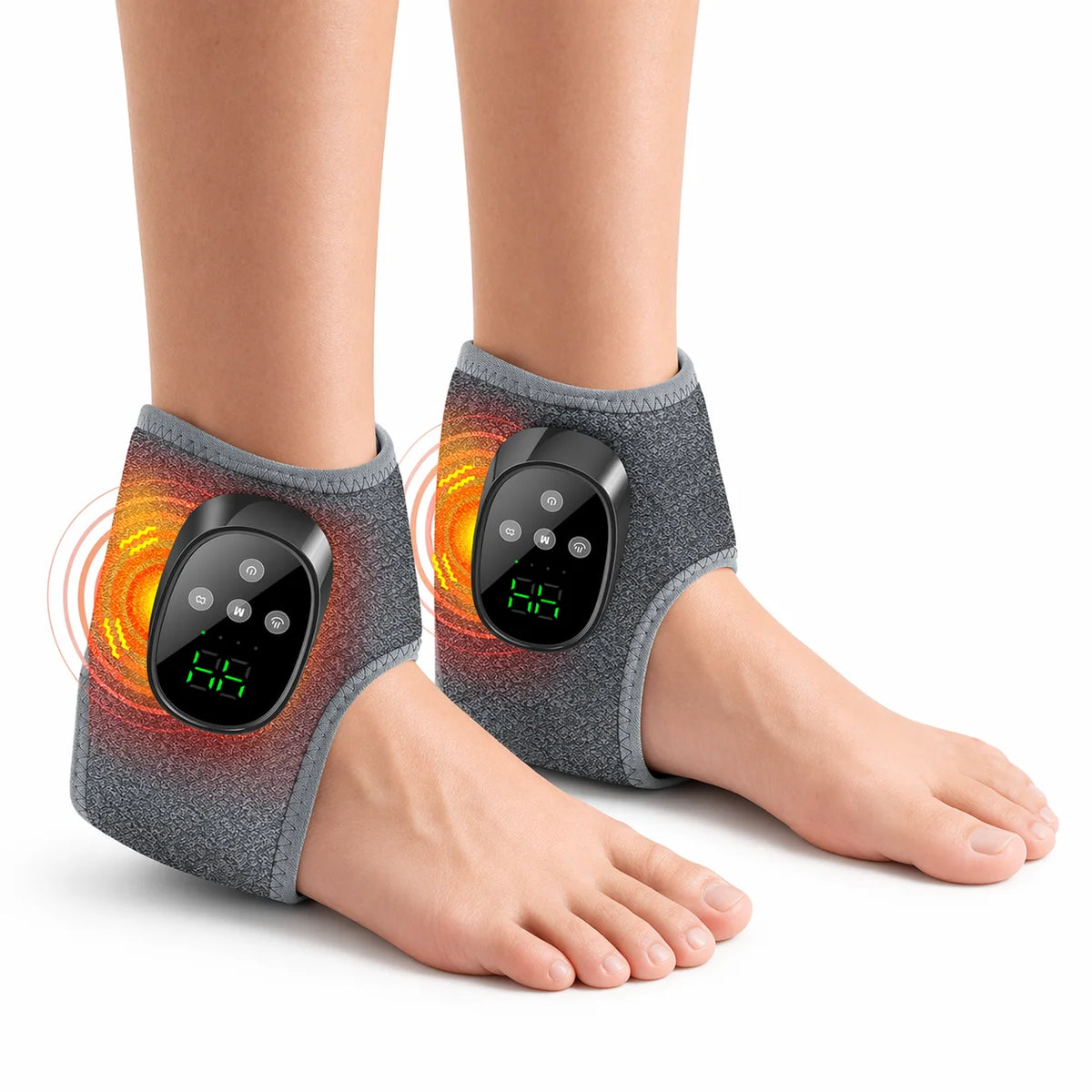 Wireless Heated Ankle Massager for Pain Relief and Relaxation