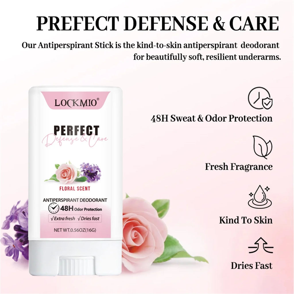 Lockmio Antiperspirant Deodorant Stick Floral Scent 48H Odor Protection