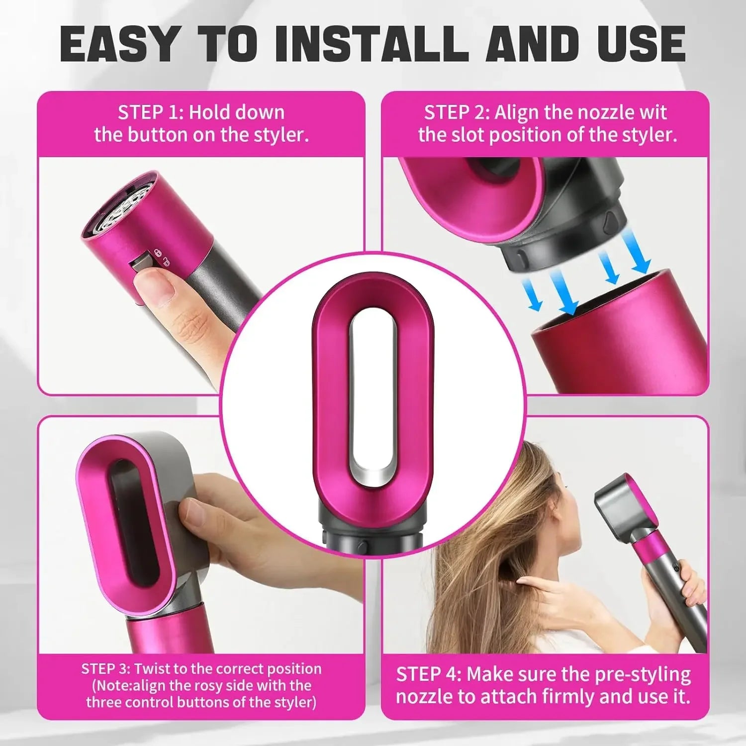 Hair Styler Nozzle Attachment for Dyson Airwrap HS01 HS05 and X9 - 14