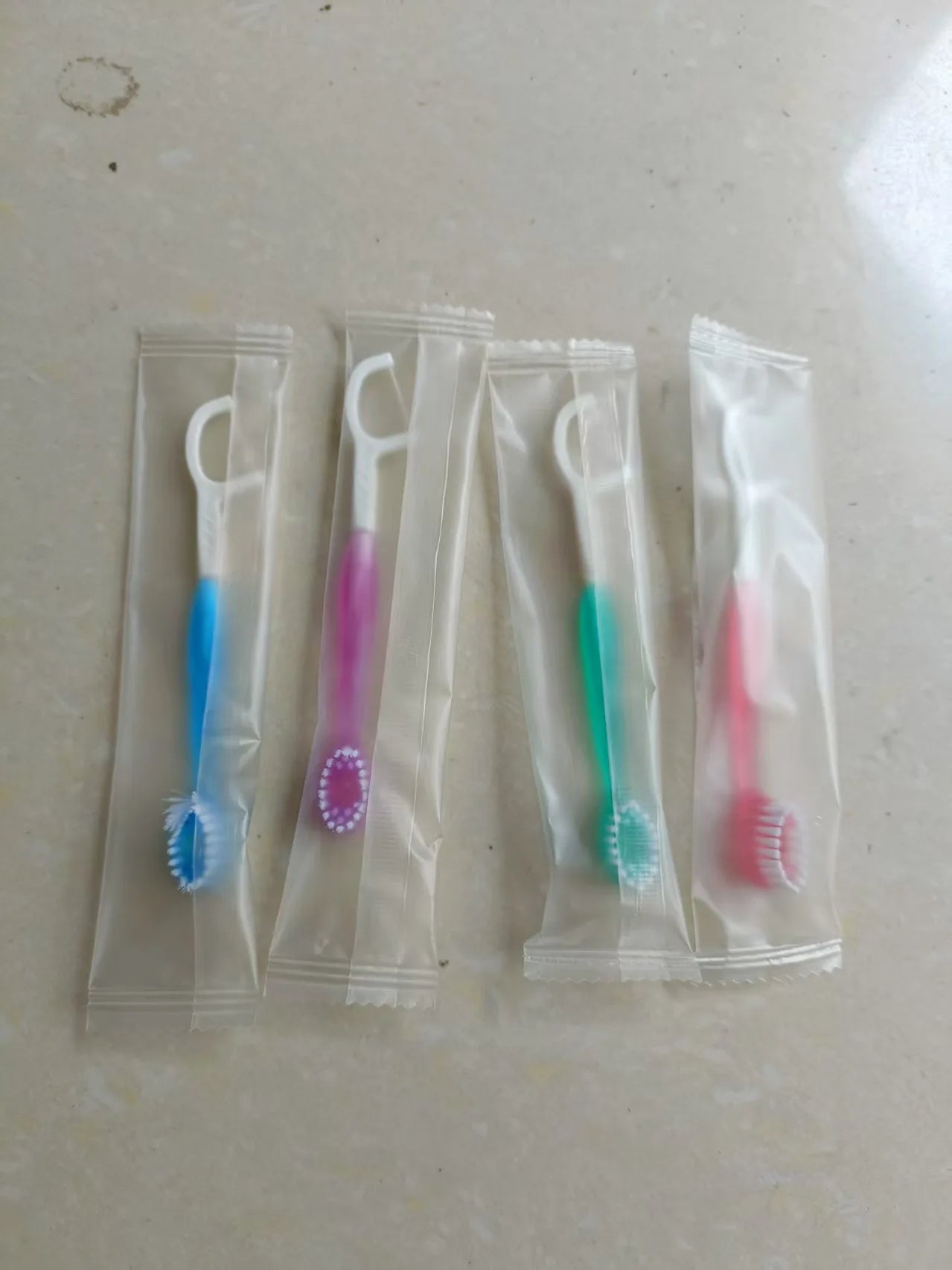 Portable Disposable Toothbrush with Toothpaste Beads Travel Dental Set - 12