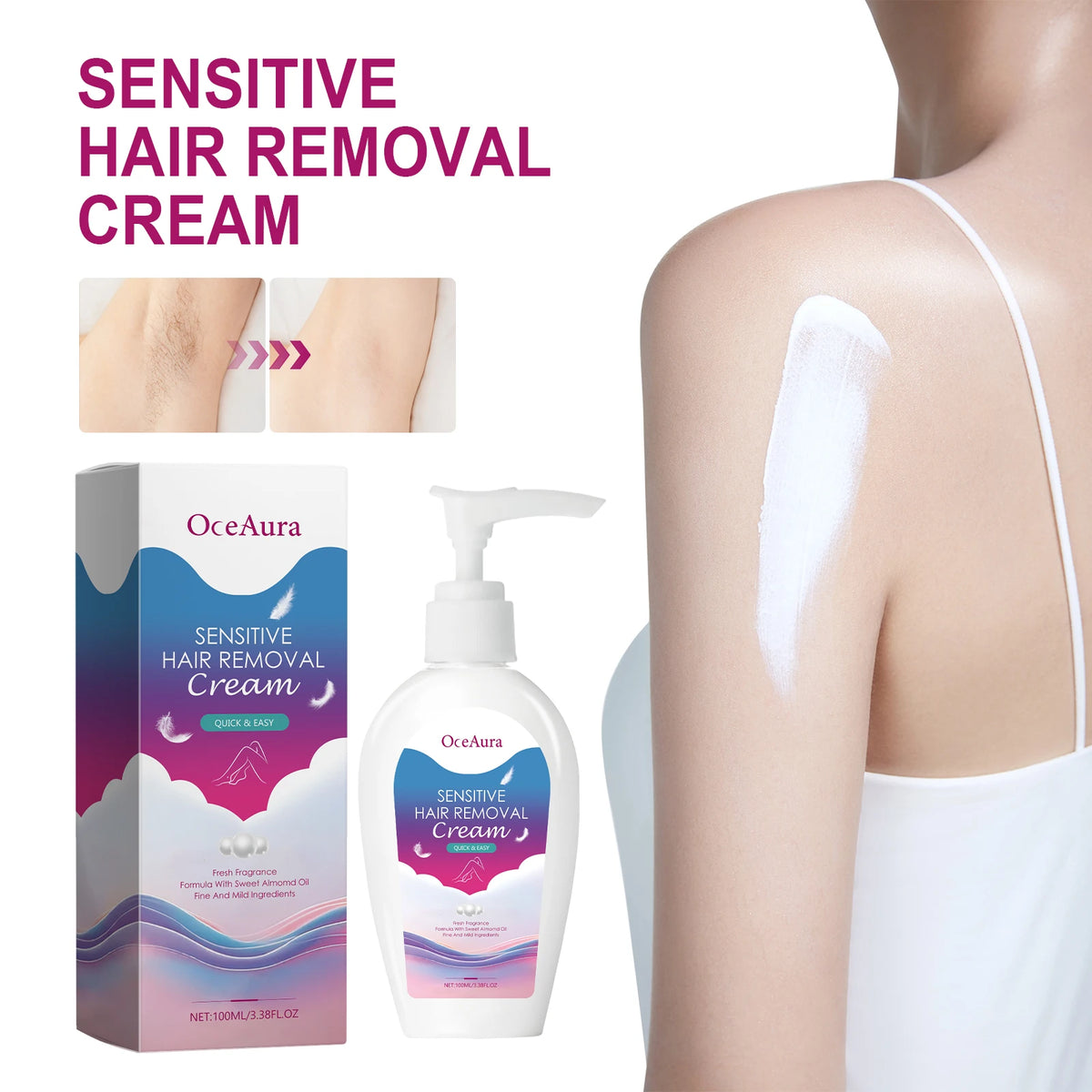 Painless Hair Removal Cream for Sensitive Skin