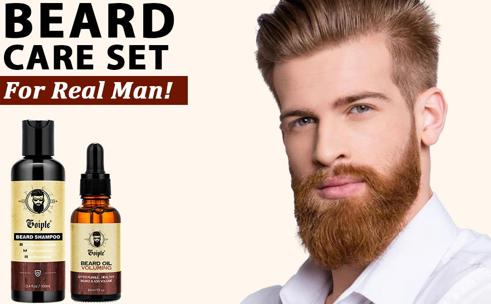 Goiple 2pcs Beard Grooming Kit Cleansing Shampoo and Volumizing Oil - 7