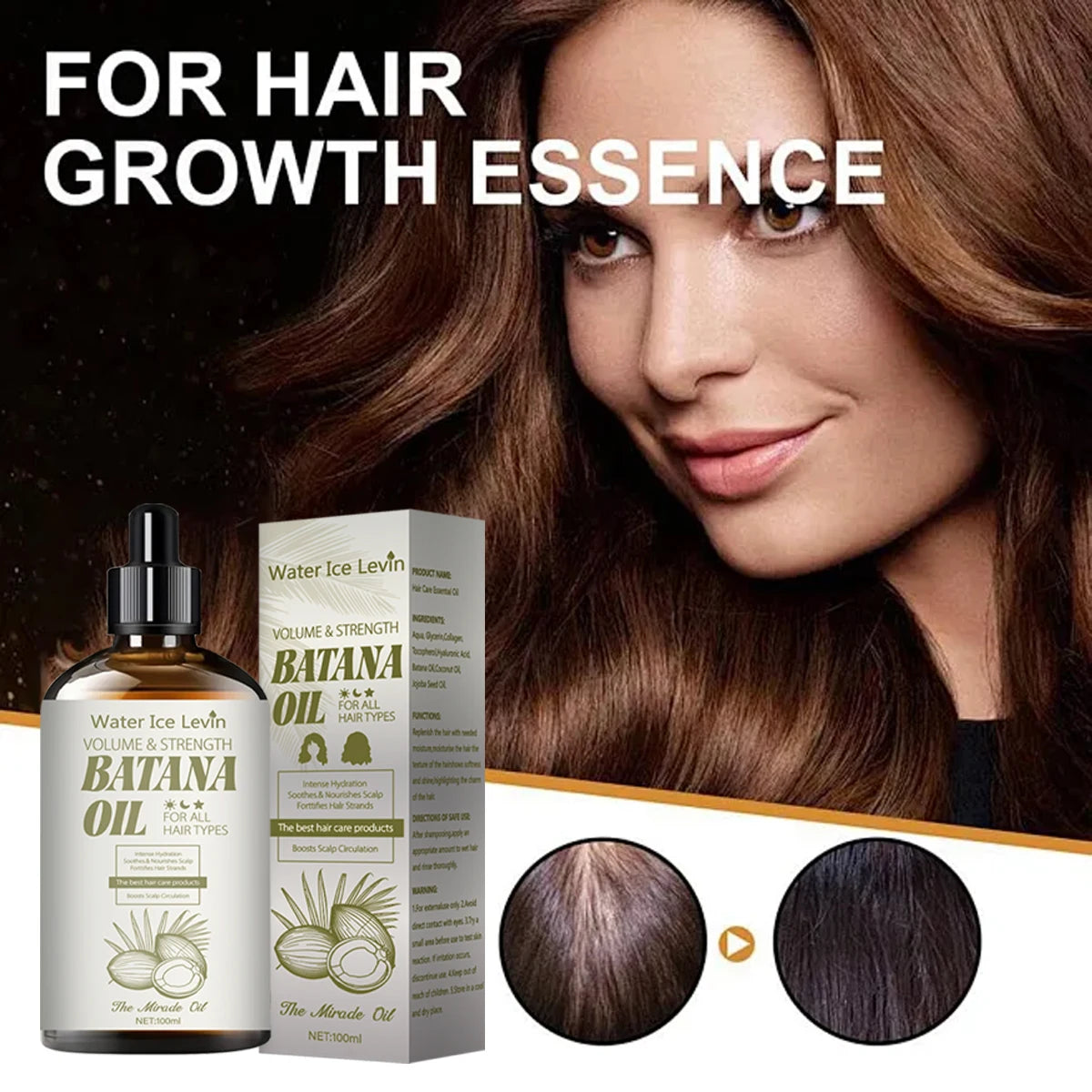 Batana Oil Hair Treatment with Coconut and Jojoba Oils for Hair Care