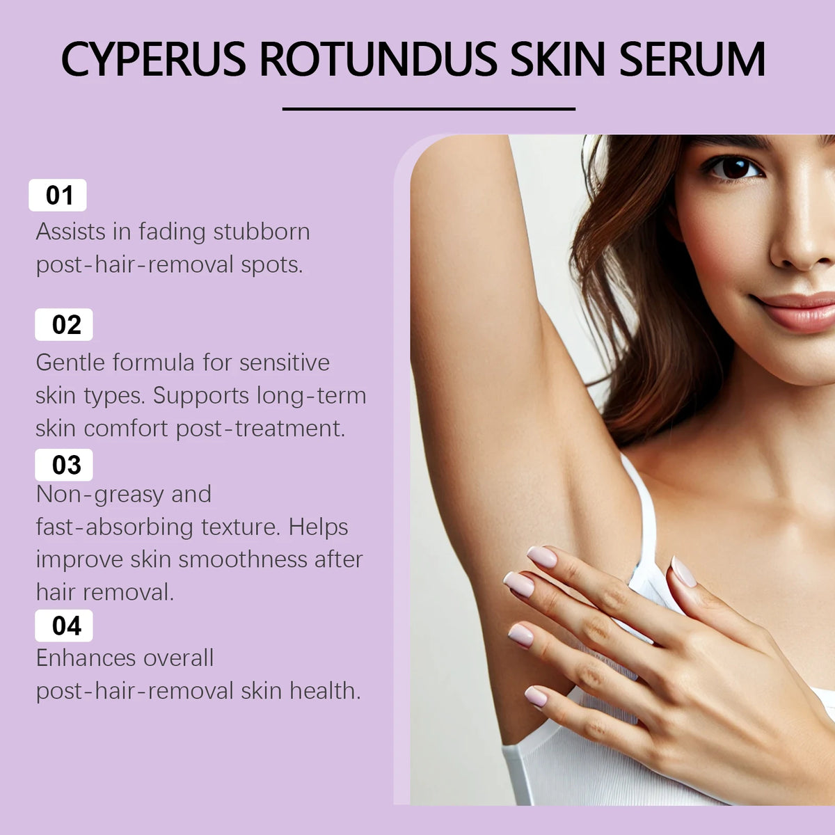 Cyperus Rotundus Hair Growth Inhibitor and Skin Soothing Serum