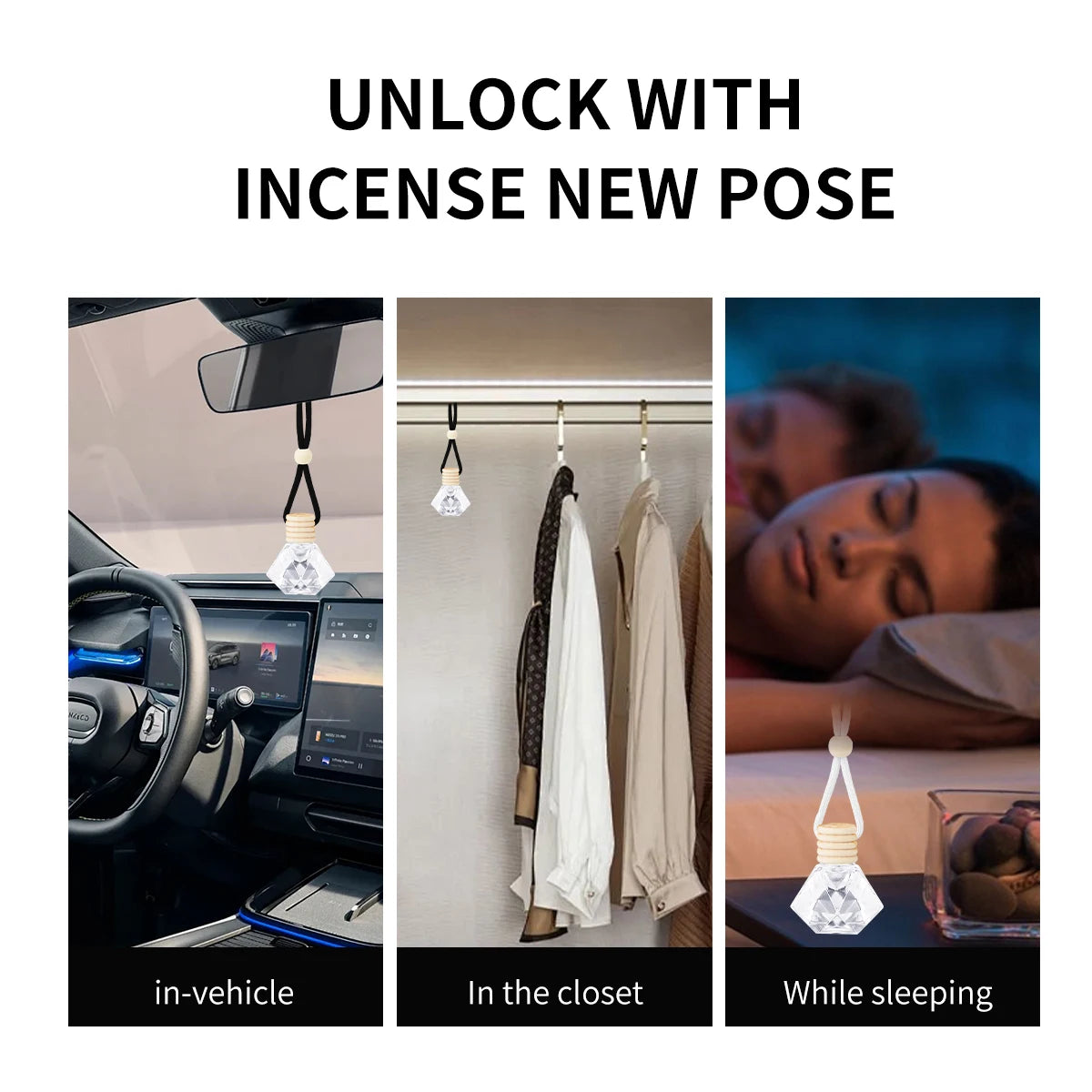 Car Air Freshener Hanging Perfume Diffuser Bottle for Vehicle Interior - 6