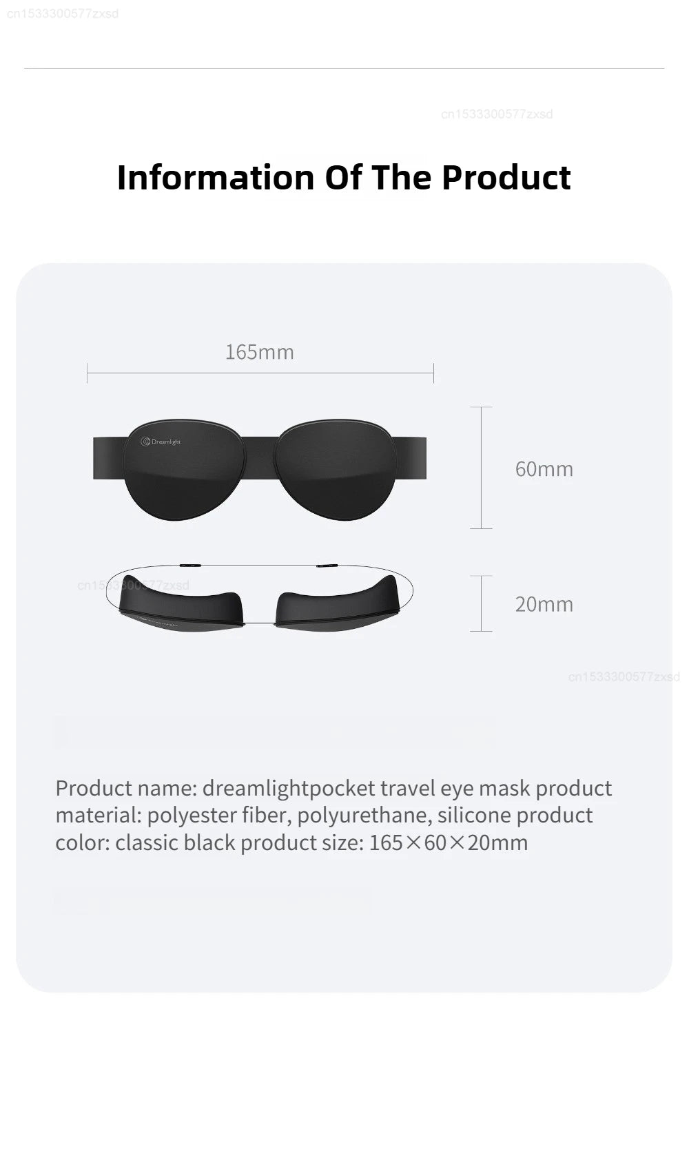 Dreamlight 3D Sleep Eye Mask Light Blocking Travel Blindfold