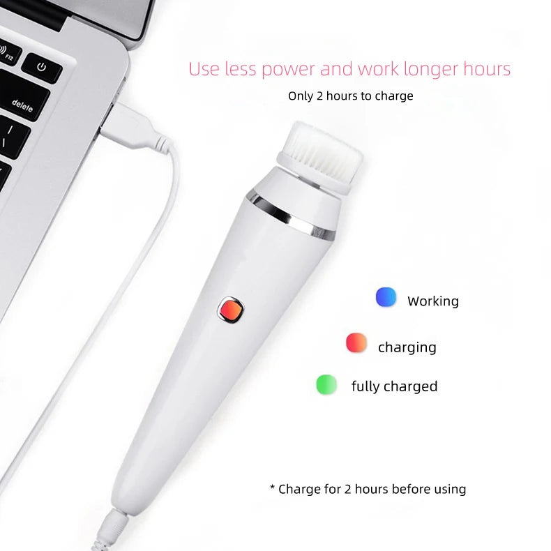 4-in-1 Electric Rotating Facial Cleansing Brush and Massager