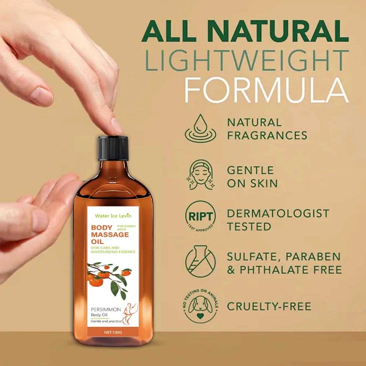 Water Ice Levin Body Massage Oil Moisturizing Skin Care Duo 200g
