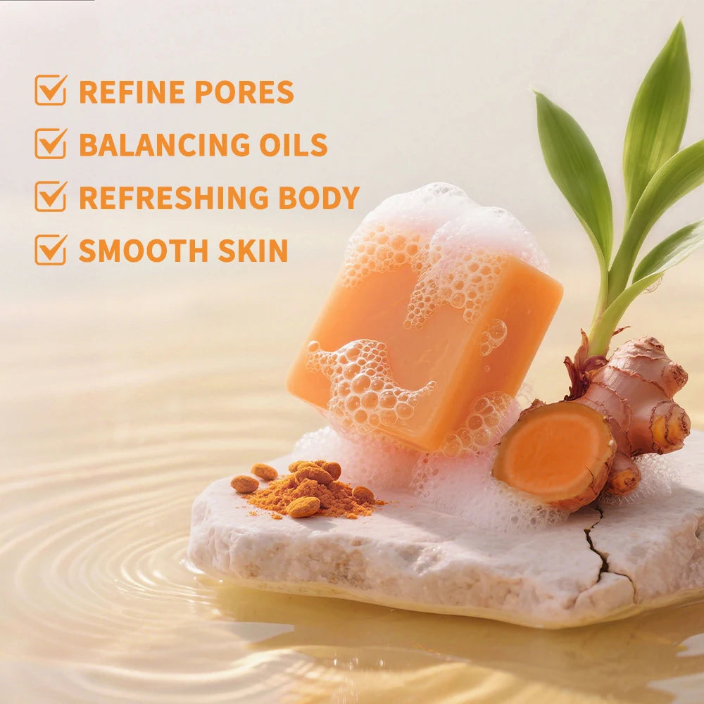 Turmeric Kojic Acid Brightening Soap Bar for Face and Body - 2