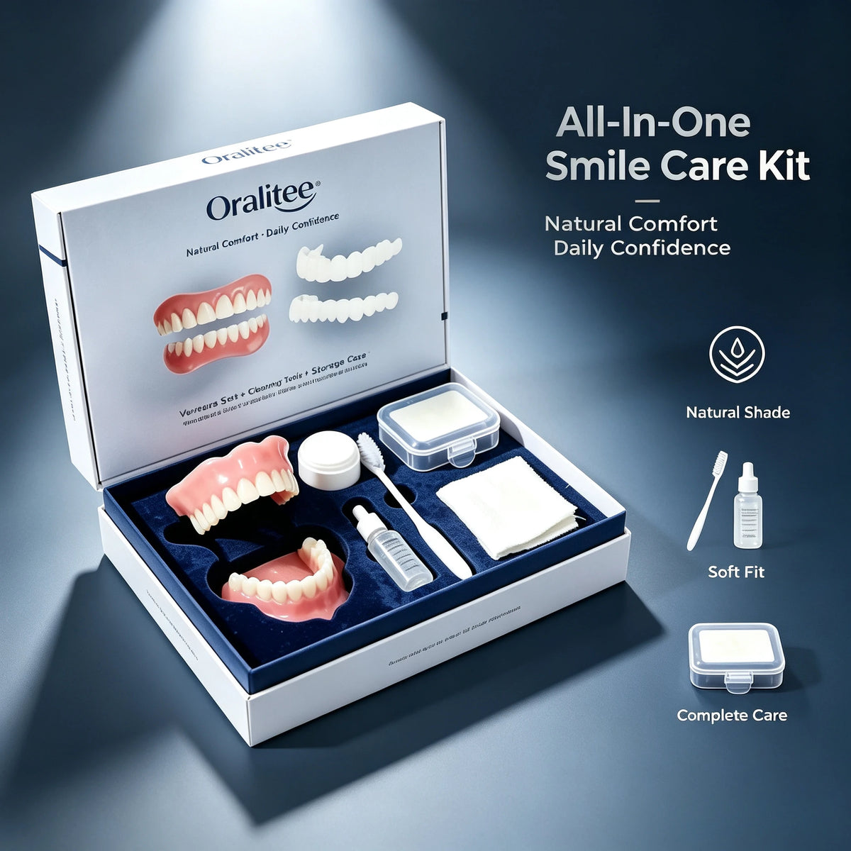 Adjustable Temporary Smile Veneers Set for Upper and Lower Teeth