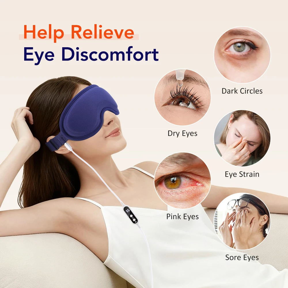 Heated Eye Mask for Dry Eyes and Strain Relief
